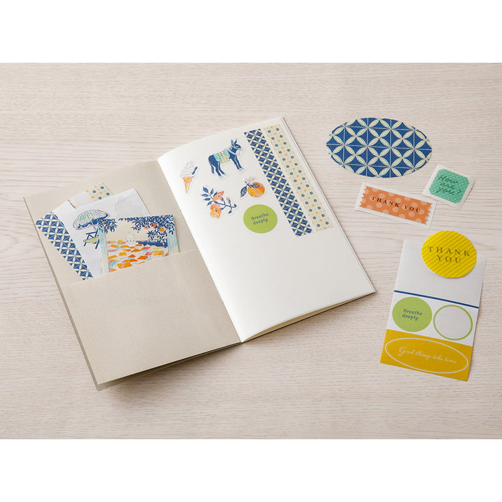 Midori Stickerbuch Sticker Book with Pocket Gray bei Nauli and Stories