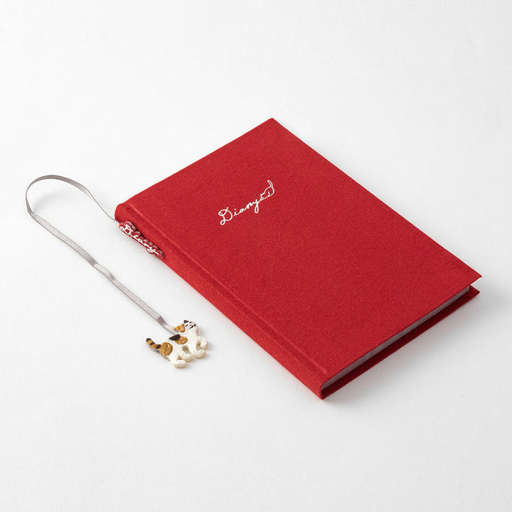 Midori Tagebuch 1- Jahr- Tagebuch Diary Cat mit besticktem Lesezeichen bei Nauli and Stories