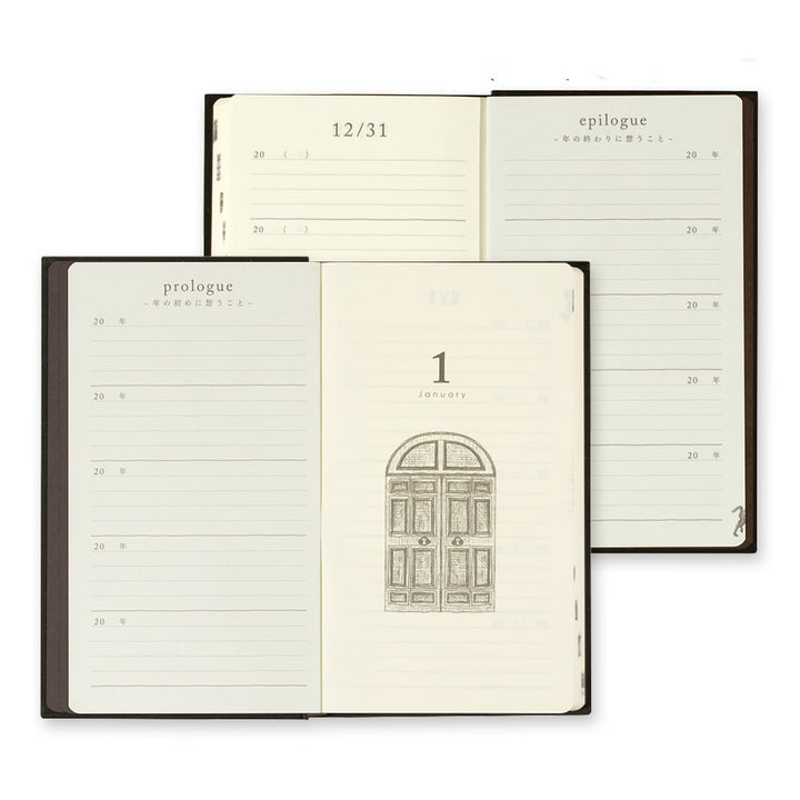 Midori Tagebuch Daily Diary 5 Years Gate Black bei Nauli and Stories