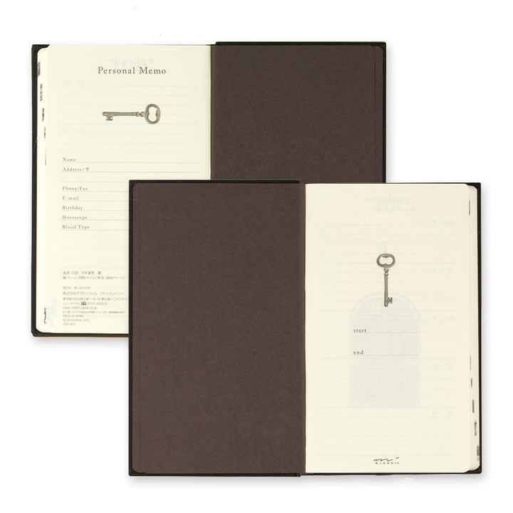 Midori Tagebuch Daily Diary 5 Years Gate Black bei Nauli and Stories