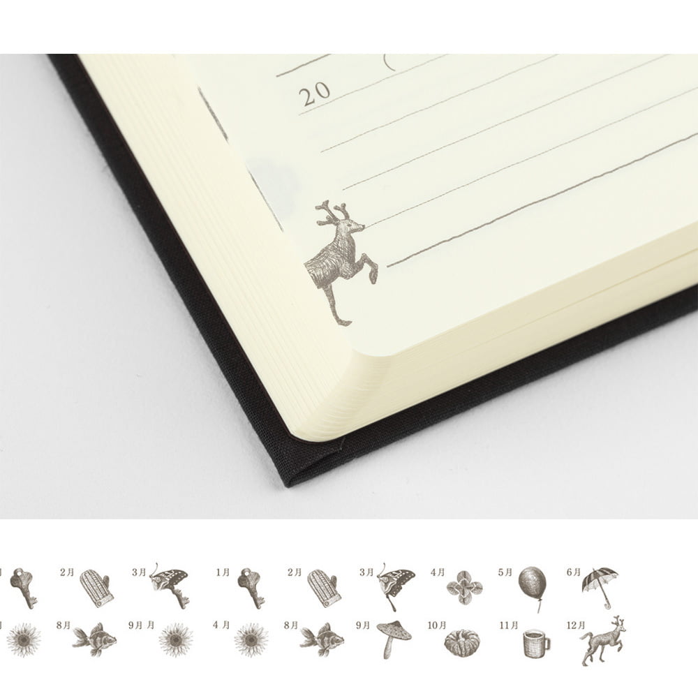 Midori Tagebuch Daily Diary 5 Years Gate Black bei Nauli and Stories