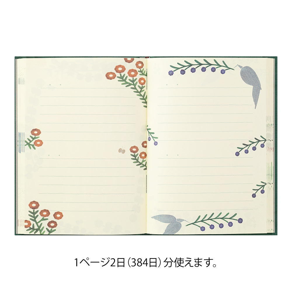 Midori Tagebuch Diary Soft Flower & Bird - Tagebuch bei Nauli and Stories
