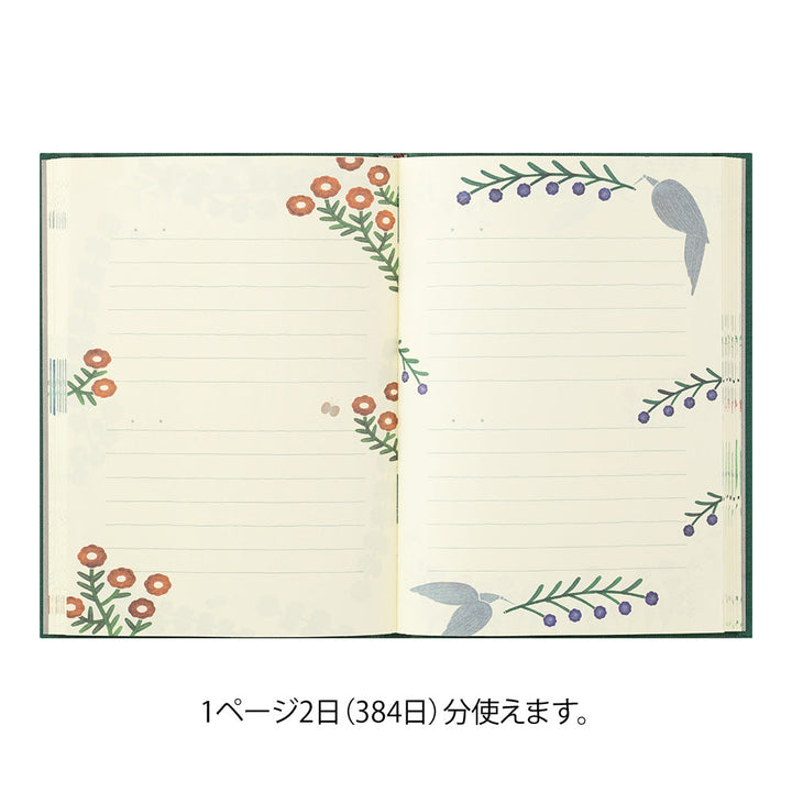 Midori Tagebuch Diary Soft Flower & Bird - Tagebuch bei Nauli and Stories