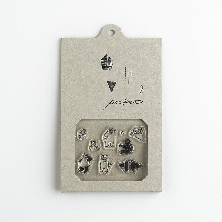 Mizushima Stempel JIZAI Clear Stamp POCKET Nan-nidemo Mazari-tai 02 bei Nauli and Stories