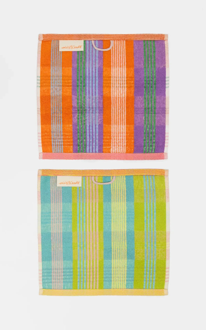 Odds & Ends Handtücher 2er Pack- saugfähige Baumwoll- Handtücher  #51 wild weave 30x30cm bei Nauli and Stories