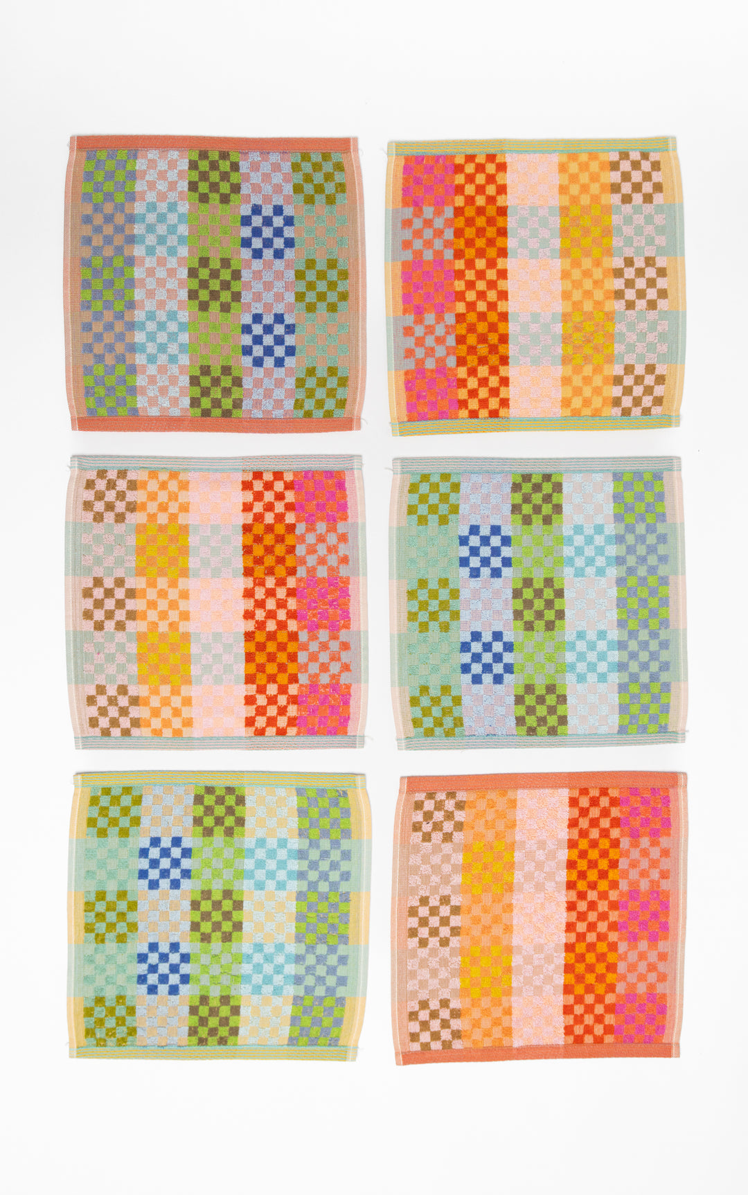 Odds & Ends Handtücher 2er Pack- saugfähige Baumwoll- Handtücher #84 Checkered Check, 30x30cm bei Nauli and Stories