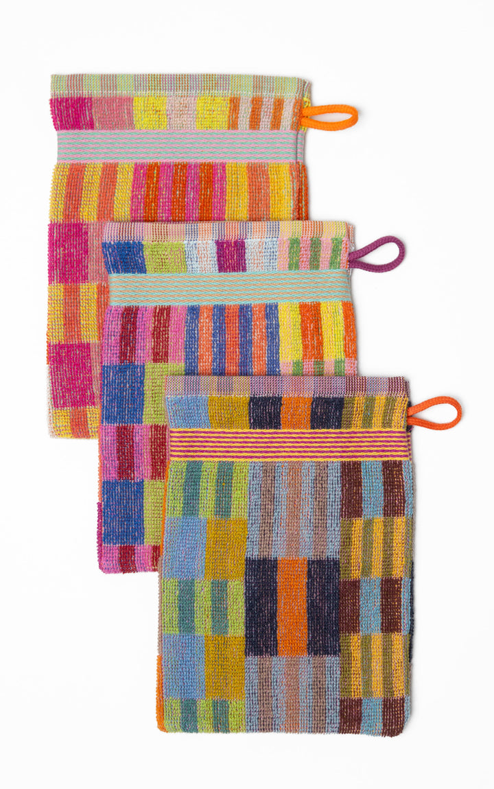 Odds & Ends Handtücher 3er Pack-  Baumwoll- Waschlappen Trio #72 tulip quilt bei Nauli and Stories