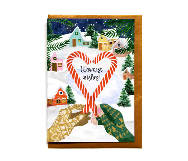 REDDISH DESIGN Weihnachten Weihnachtskarte Candy Gloves