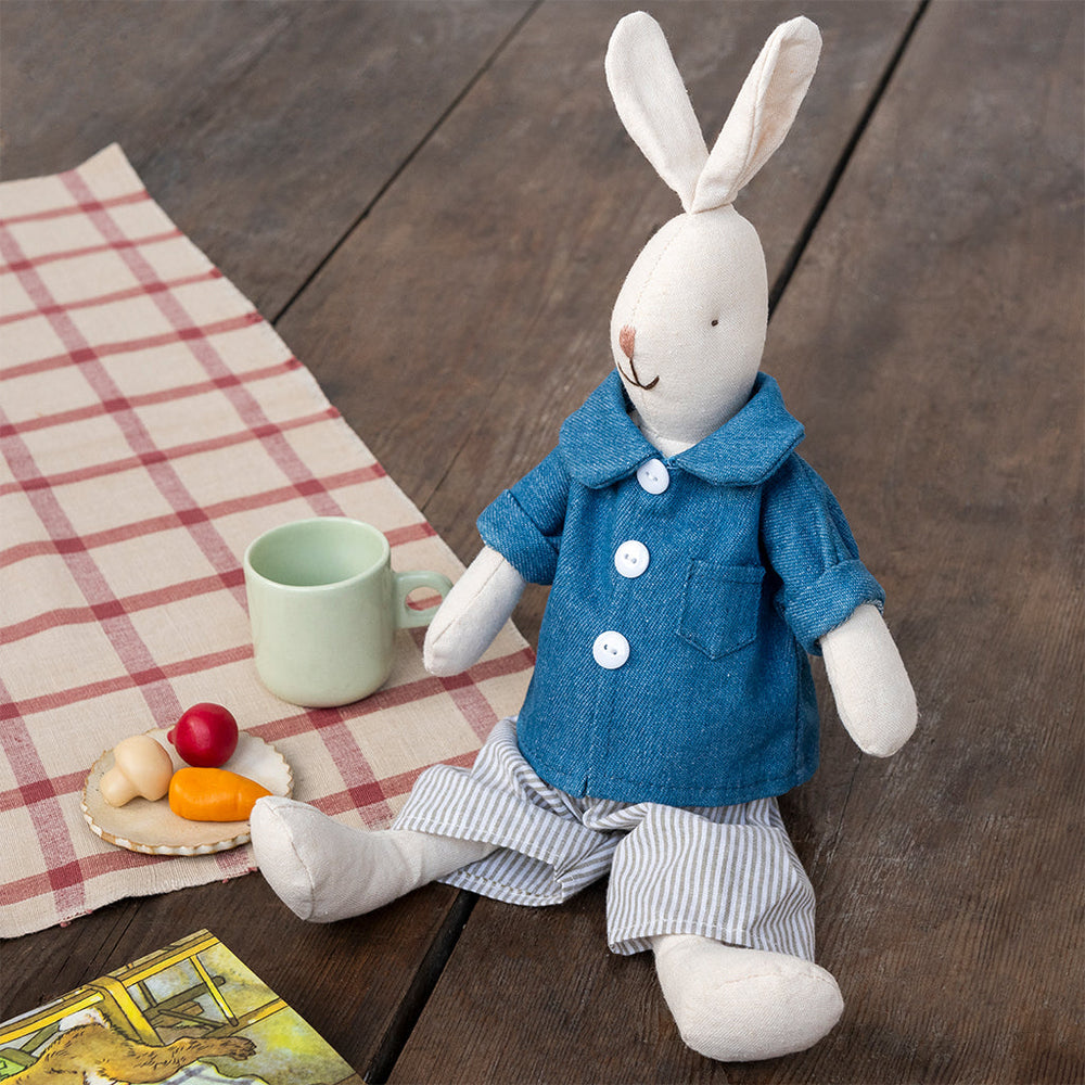 Rex London Stofftiere Stofftier Hase im blauen Anzug bei Nauli and Stories