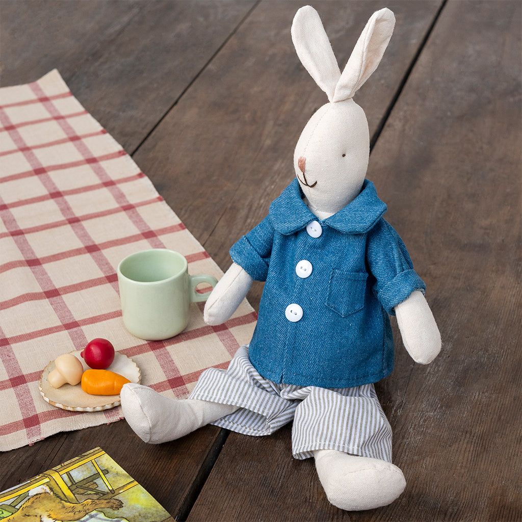 Rex London Stofftiere Stofftier Hase im blauen Anzug bei Nauli and Stories