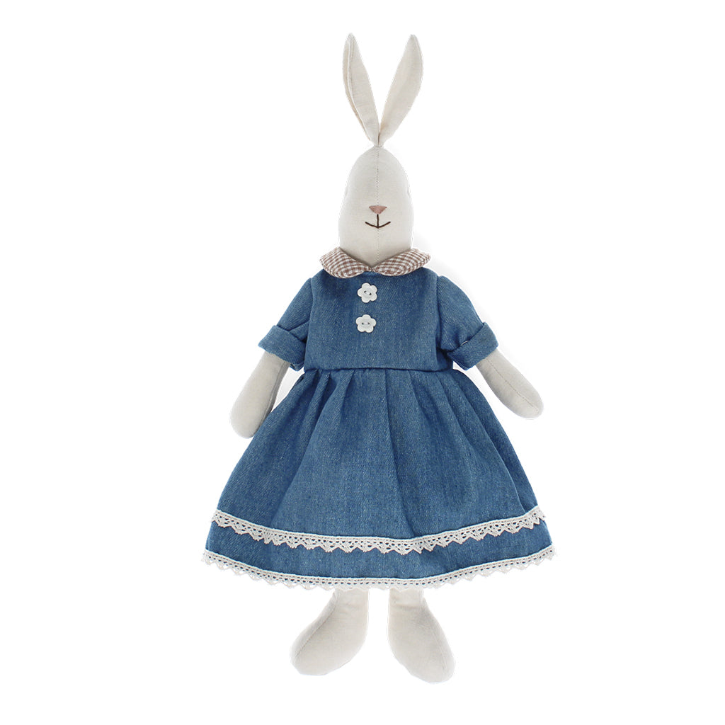 Rex London Stofftiere Stofftier Hasendame im blauen Kleid bei Nauli and Stories
