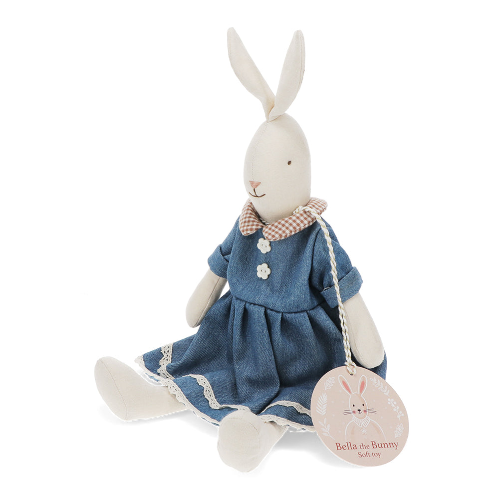 Rex London Stofftiere Stofftier Hasendame im blauen Kleid bei Nauli and Stories