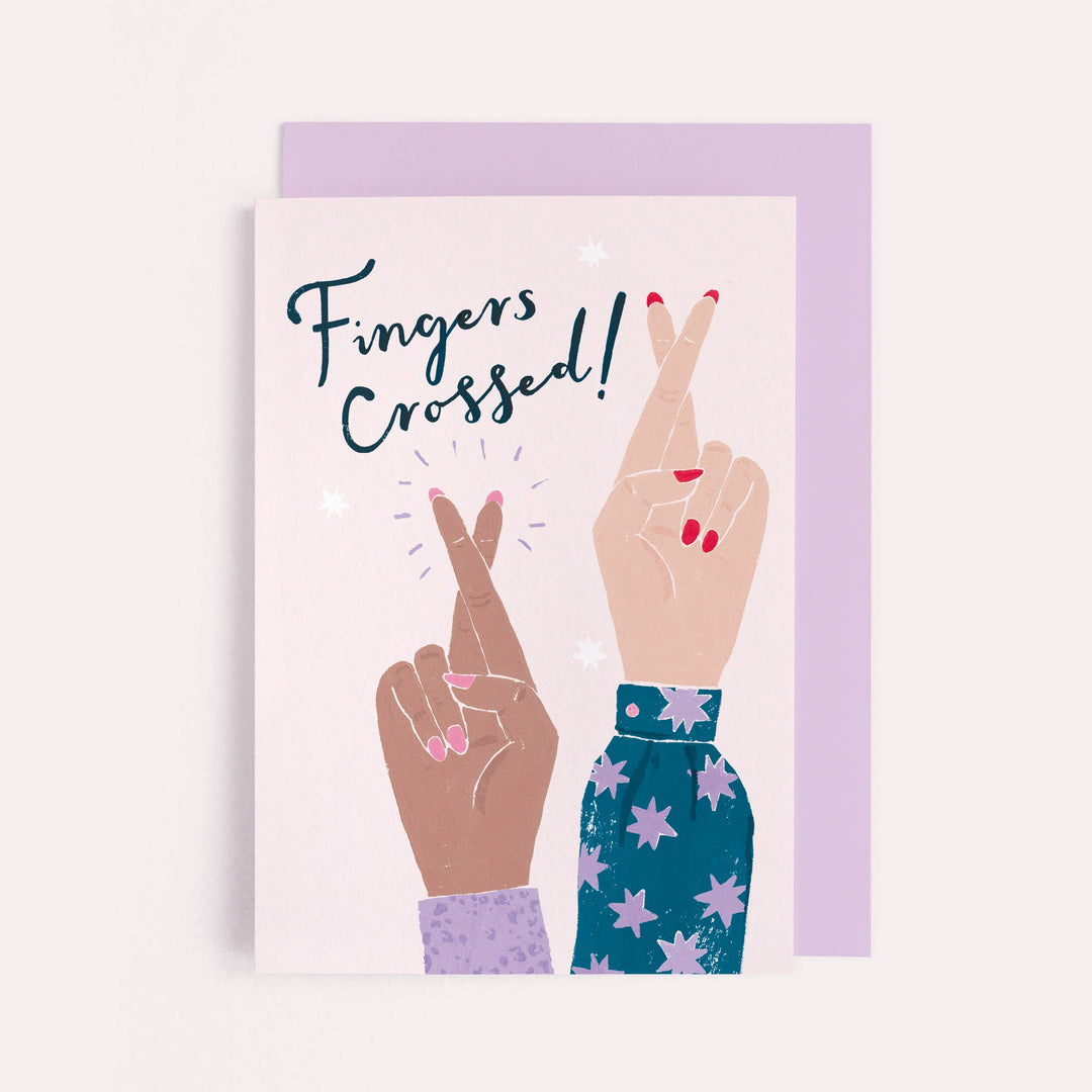Sister Paper Co. Glück wünschen Grußkarte | Finger Crossed bei Nauli and Stories