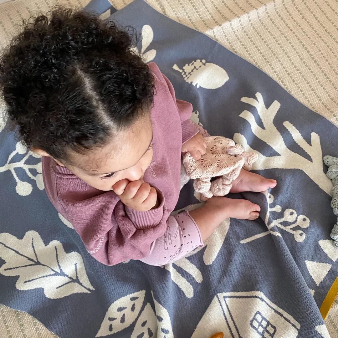 Sophie Home Babydecke Babydecke aus Baumwolle blaugrau bei Nauli and Stories