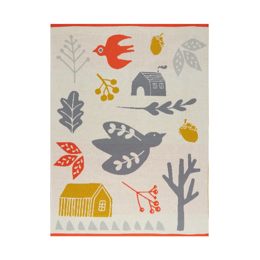 Sophie Home Babydecke gestrickte Babydecke aus 100% Baumwolle Folk Multi bei Nauli and Stories