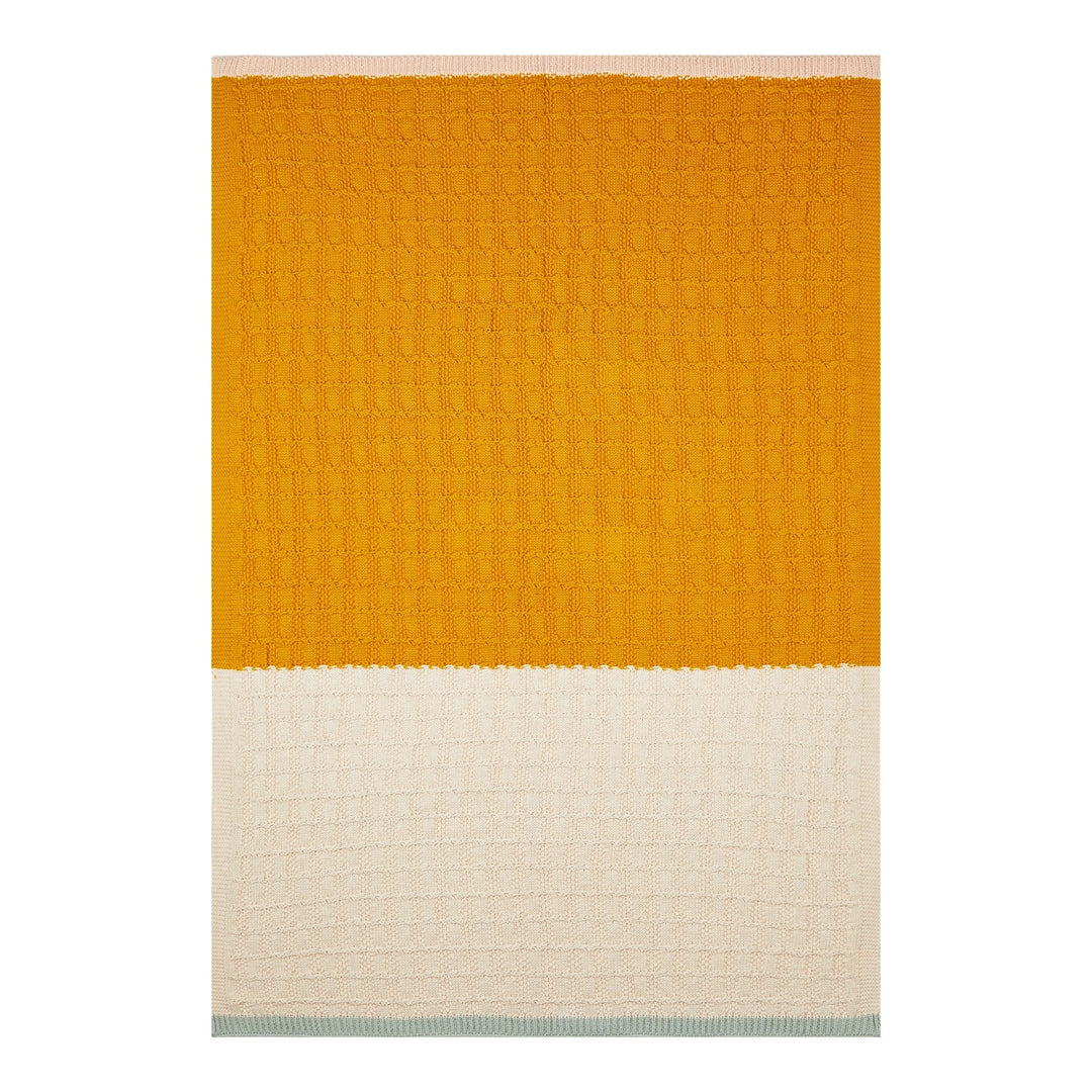 Sophie Home Babydecke Babydecke aus Baumwollstrick — Zopfmuster: Citrus & Cream bei Nauli and Stories