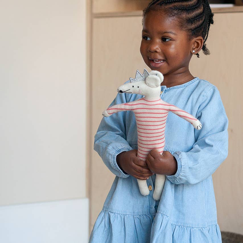 Sophie Home Kuscheltier Kuscheltier aus Baumwollstrick, Partymaus, Rosa bei Nauli and Stories