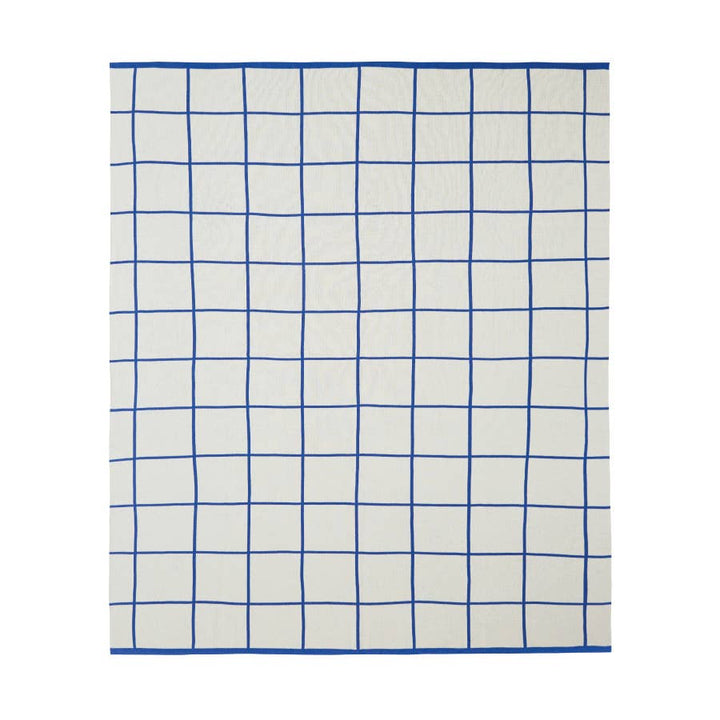 Sophie Home Sofadecke Strickdecke aus Baumwolle, Gitter: Kobaltblau bei Nauli and Stories