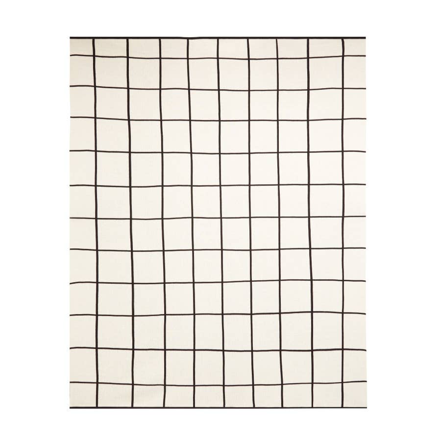 Sophie Home Sofadecke Strickdecke aus Baumwolle — Gitter: Schwarz bei Nauli and Stories