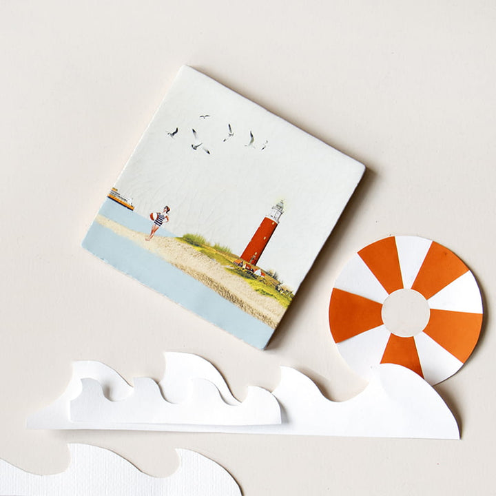StoryTiles StoryTiles 10x10cm Back on Texel - Leuchtturm - StoryTiles bei Nauli and Stories