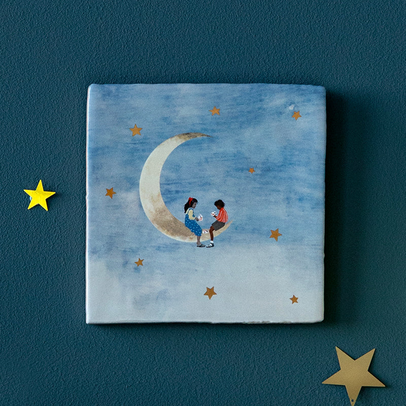 StoryTiles StoryTiles 13x13cm Little Friends on the Moon - Medium - StoryTiles bei Nauli and Stories