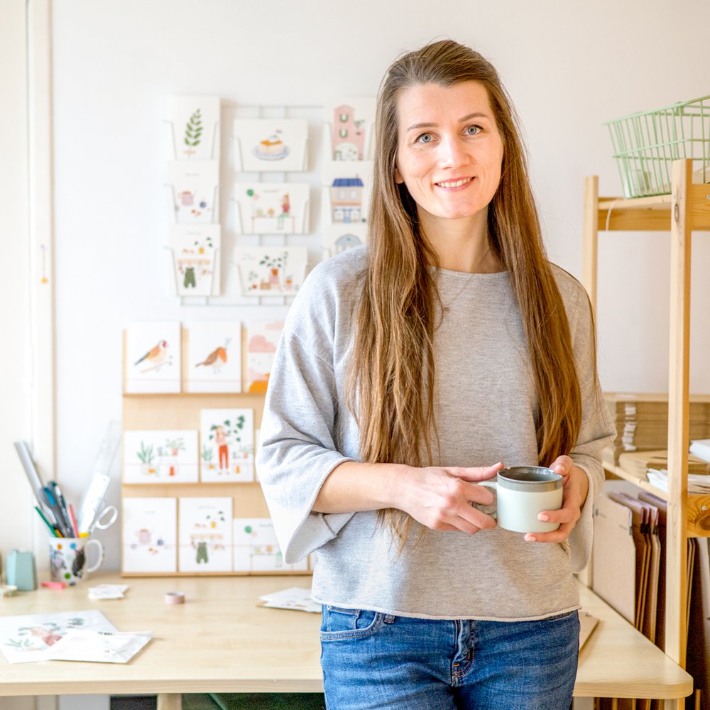 Studio Kuukeluus Weihnachten Weihnachtskarte Fuchs und Vögelchen bei Nauli and Stories