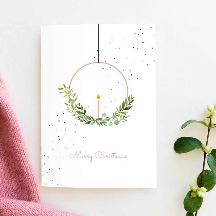 Studio Kuukeluus Weihnachten Weihnachtskarte Kerzenkranz bei Nauli and Stories