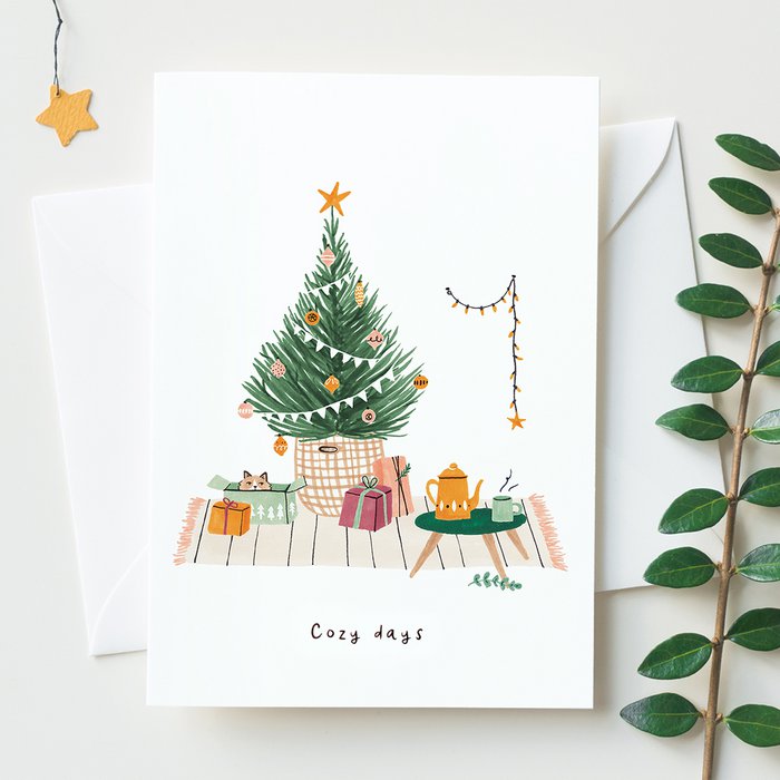 Studio Kuukeluus Weihnachten Weihnachtskarte Unter'm Baum bei Nauli and Stories