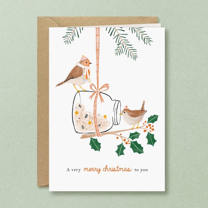 Studio Kuukeluus Weihnachten Weihnachtskarte Wintervögel bei Nauli and Stories