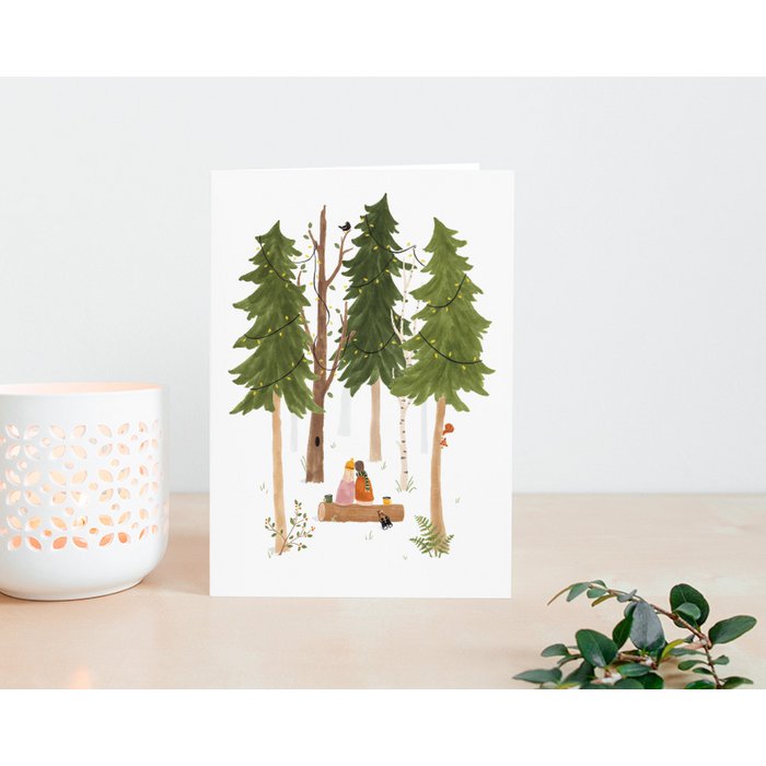 Studio Kuukeluus Weihnachten Weihnachtskarte Zusammen im Wald bei Nauli and Stories