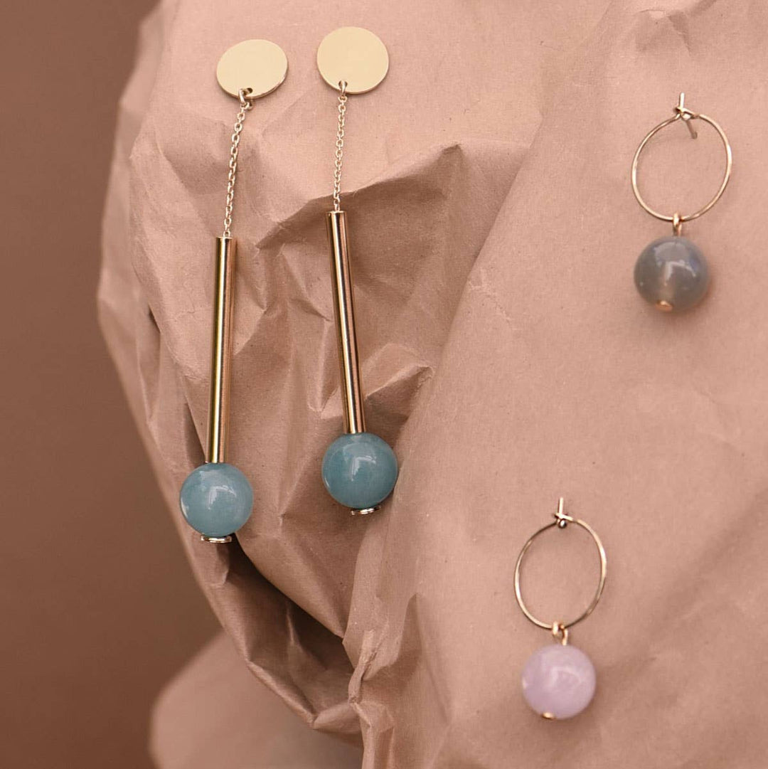Titlee Ohrringe WOLCOTT Lange Ohrringe mit Blauquarz bei Nauli and Stories