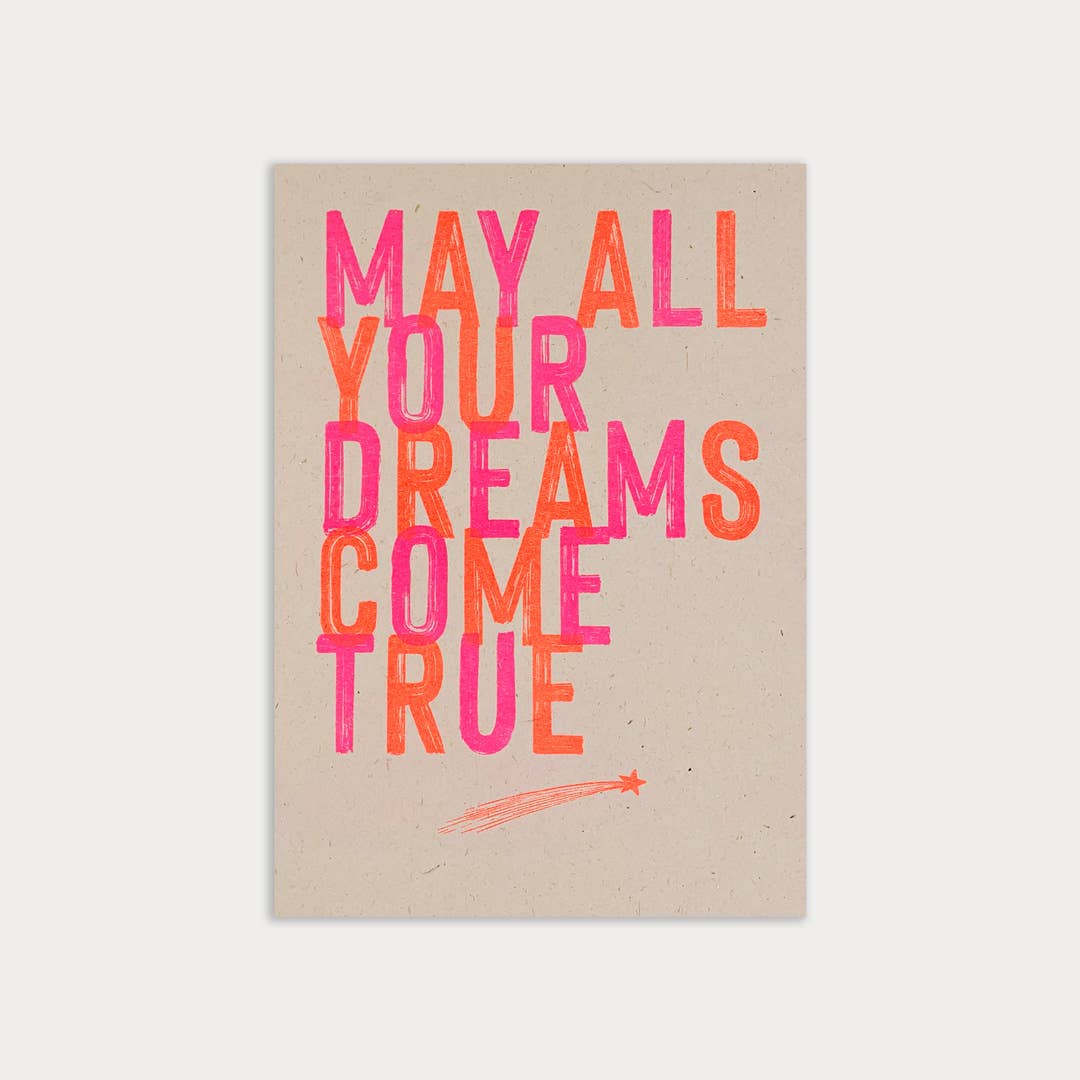 Togethery Geburtstagskarte Grußkarte mit Umschlag / May all your dreams come true bei Nauli and Stories