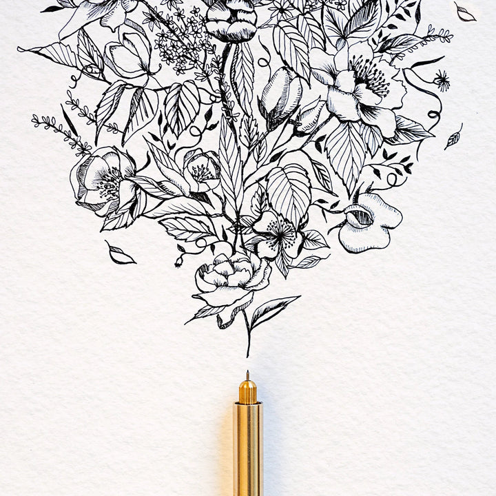 Tom's Studio Fineliner Lumos Brass: Special Edition - Refillable - Fineliner, Filzstift, Brushpen bei Nauli and Stories