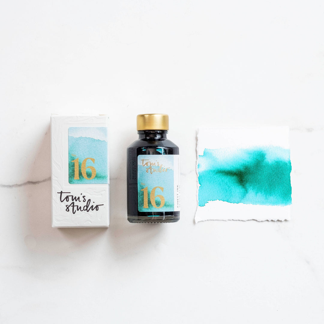 Tom's Studio Füllertinte Fountain Pen Ink - 16 - Sunny Teal bei Nauli and Stories