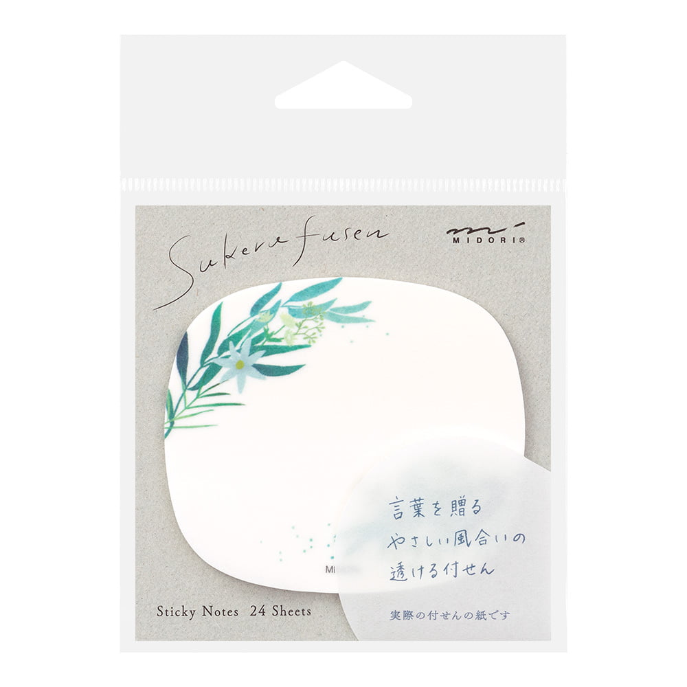 Midori Haftnotizzettel Sticky Notes Transparency Leaves bei Nauli and Stories