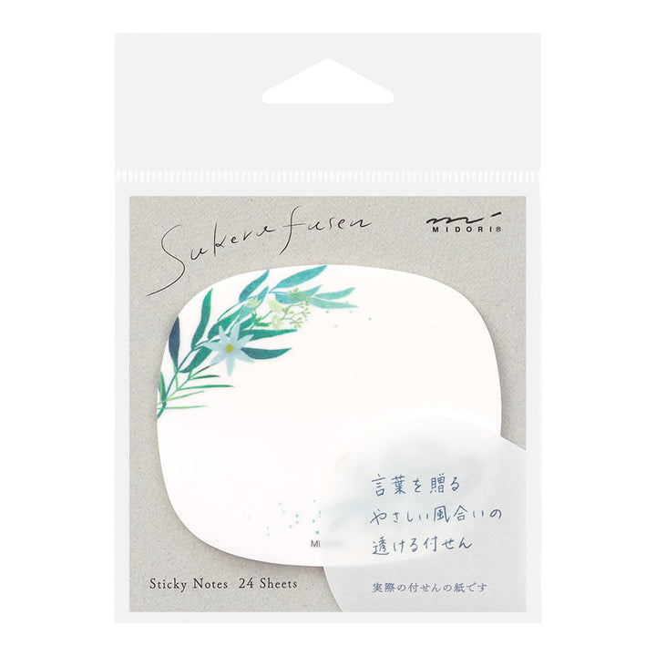 Midori Haftnotizzettel Sticky Notes Transparency Leaves bei Nauli and Stories