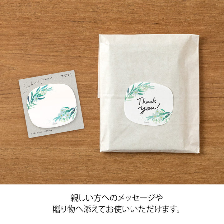 Midori Haftnotizzettel Sticky Notes Transparency Leaves bei Nauli and Stories