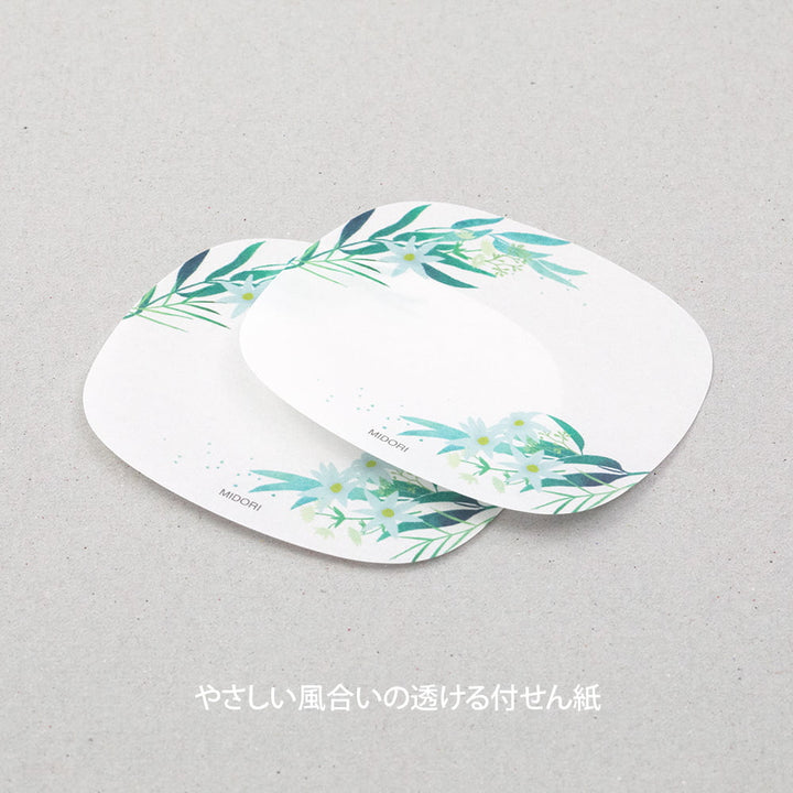 Midori Haftnotizzettel Sticky Notes Transparency Leaves bei Nauli and Stories