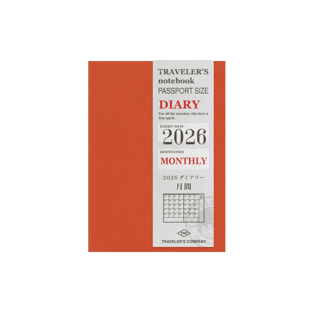 Traveler's Company Monatskalender 2026 Monthly Diary - passport size - TRAVELER´S notebook bei Nauli and Stories