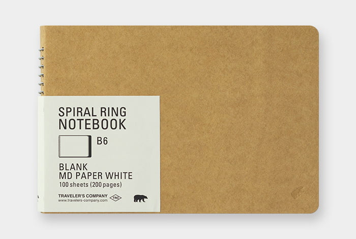 Traveler's Company Notizbuch B6 TRC SPIRAL RING NOTEBOOK B6 MD White bei Nauli and Stories