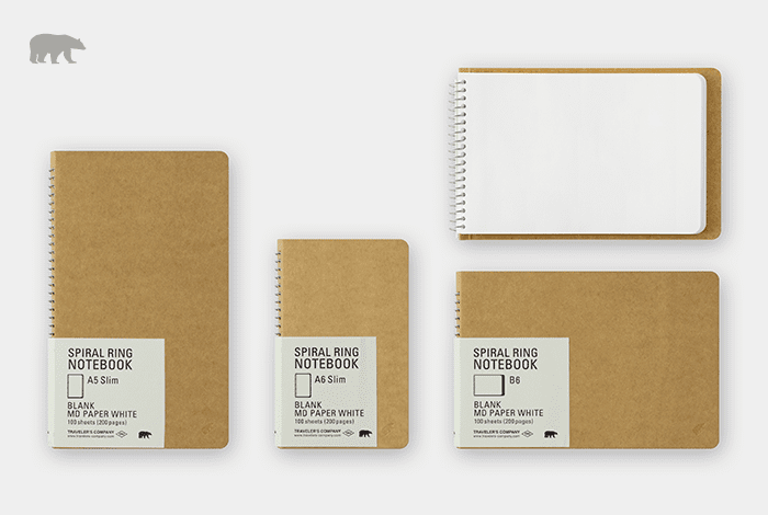Traveler's Company Notizbuch B6 TRC SPIRAL RING NOTEBOOK B6 MD White bei Nauli and Stories