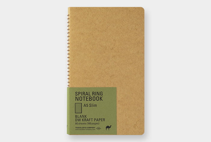 Traveler's Company Notizbuch TRC SPIRAL RING NOTEBOOK A5 Slim DW Kraft bei Nauli and Stories