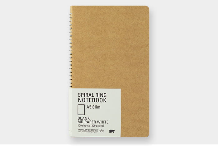 Traveler's Company Notizbuch TRC SPIRAL RING NOTEBOOK A5 Slim MD White bei Nauli and Stories