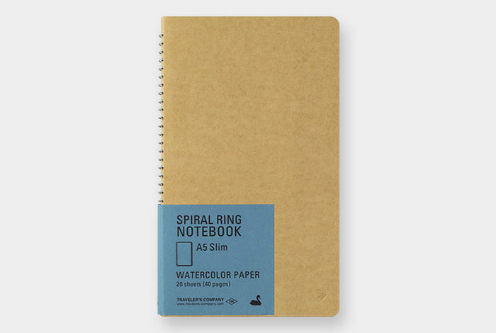 Traveler's Company Skizzenbuch TRC SPIRAL RING NOTEBOOK A5 Slim Water Color bei Nauli and Stories