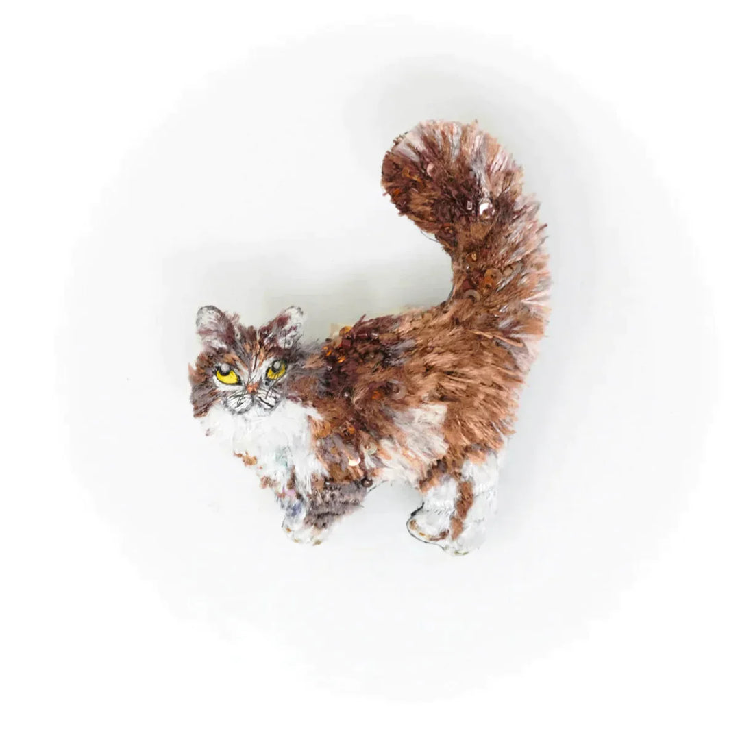 Trovelore Brosche gestickte Brosche - Katze bei Nauli and Stories