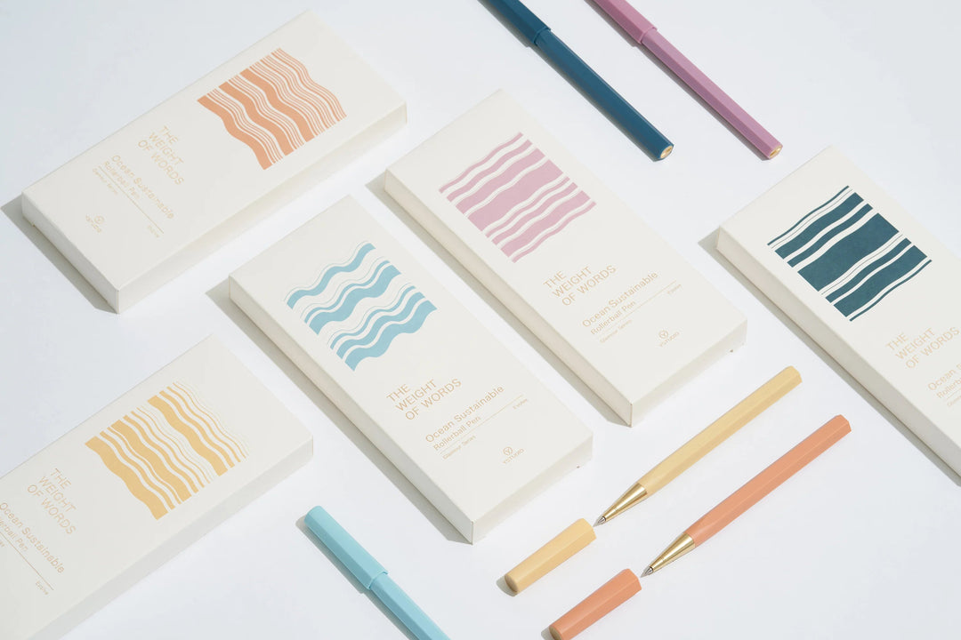 YStudio Kugelschreiber Glamour Evolve - Ocean Sustainable Rollerball Pen - Sunset Orange bei Nauli and Stories