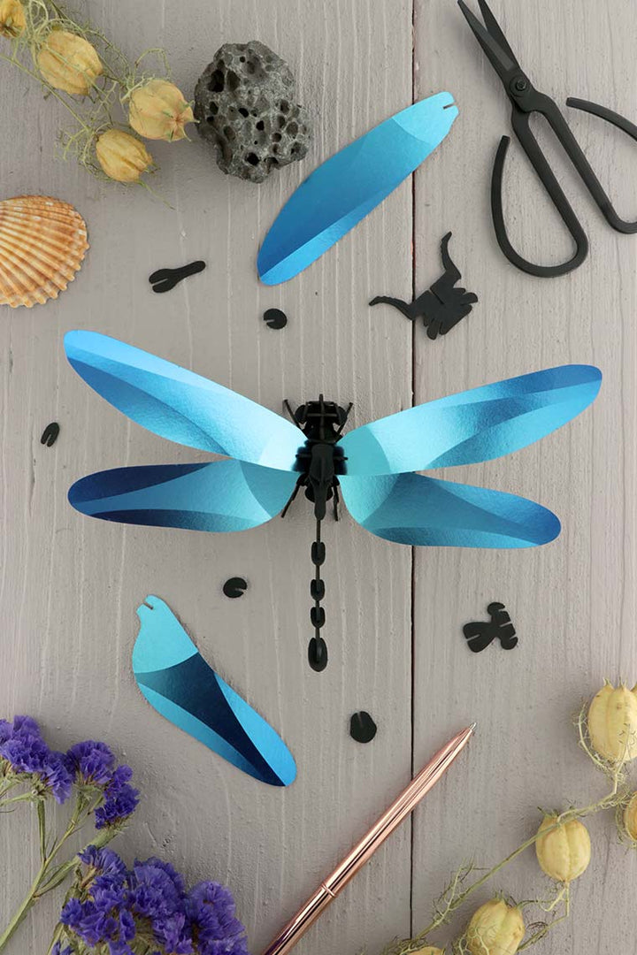 3D-Bastelset DIY-Set DIY - Bastel - Set - Anisoptera Libelle blau bei Nauli and Stories