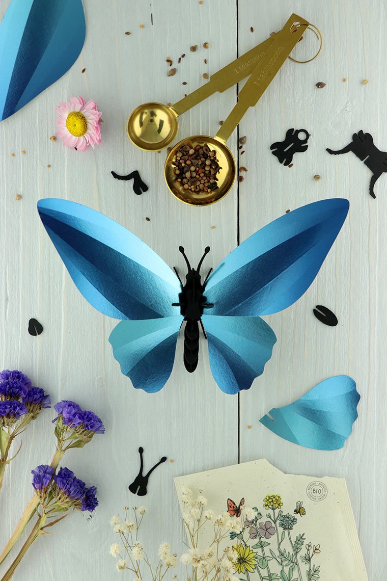 3D-Bastelset DIY-Set DIY - Bastel - Set - Birdwing Schmetterling - blau