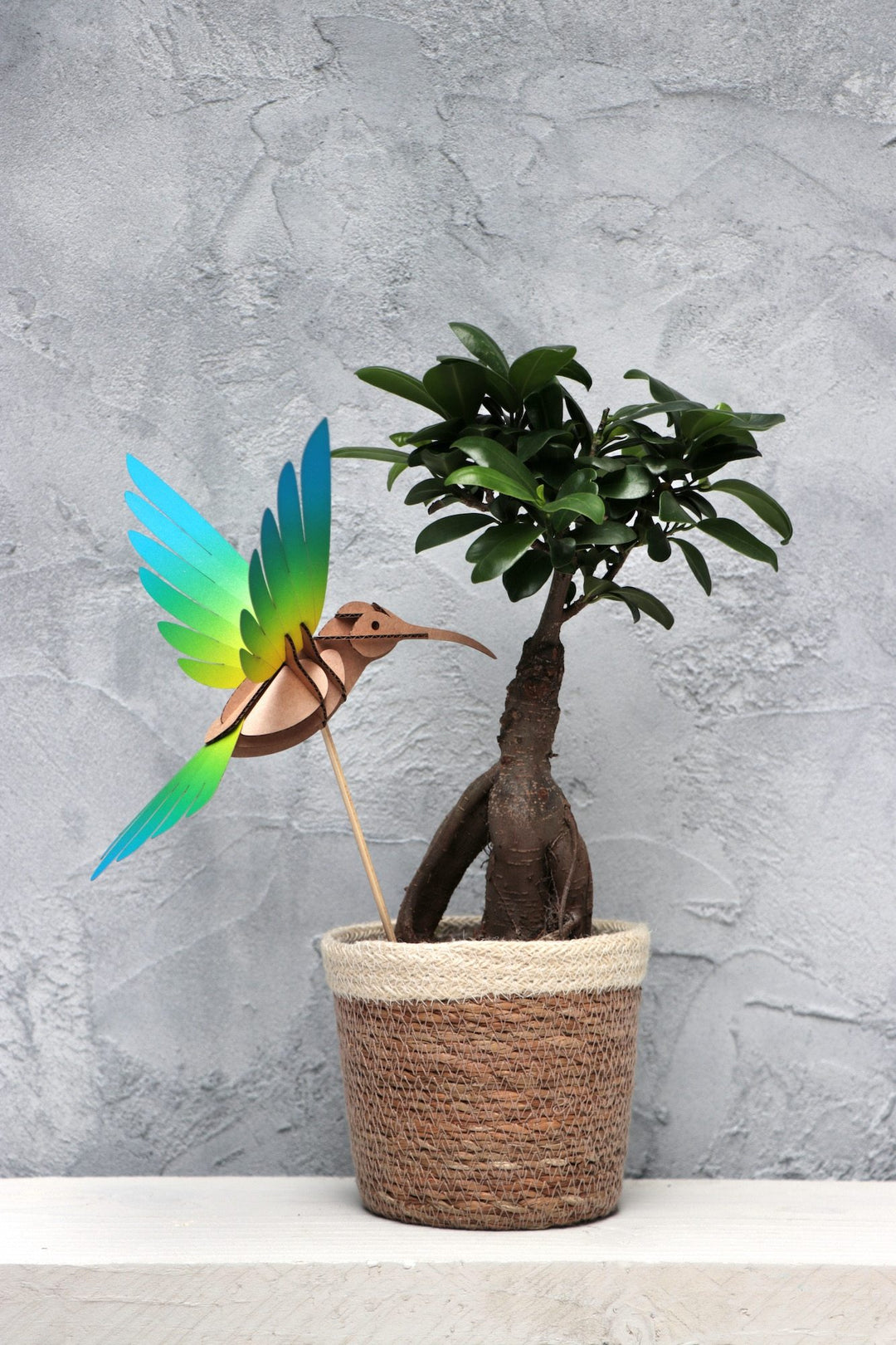 3D-Bastelset DIY-Set DIY - Bastel  -  Set - Kolibri - grün gelb bei Nauli and Stories