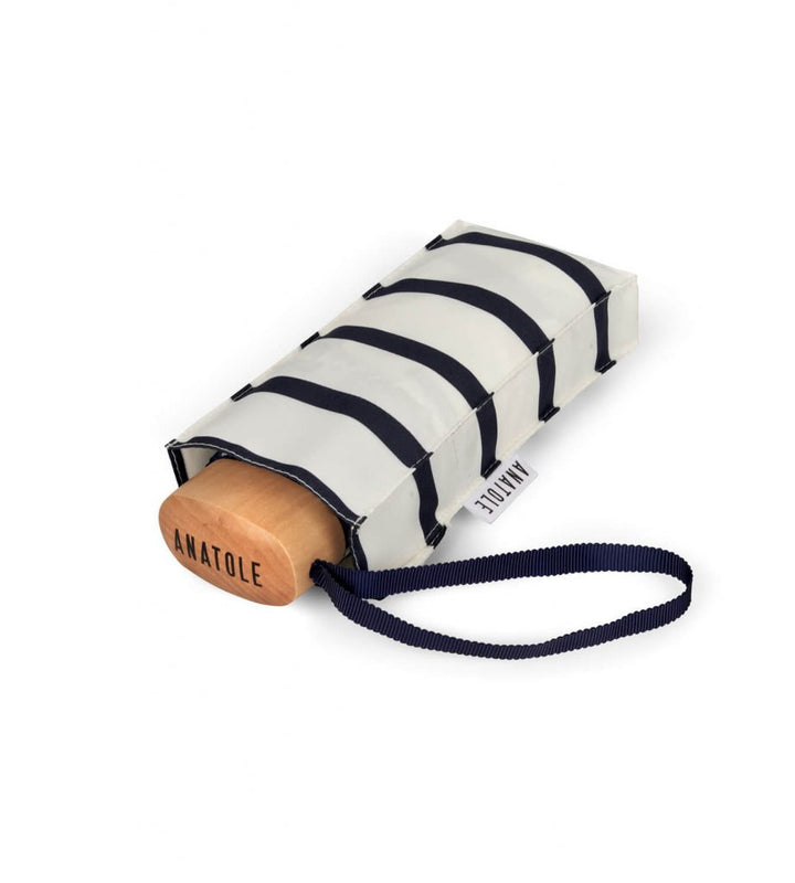 Anatole Paris Regenschirm Regenschirm gestreift - weiß navy blau bei Nauli and Stories